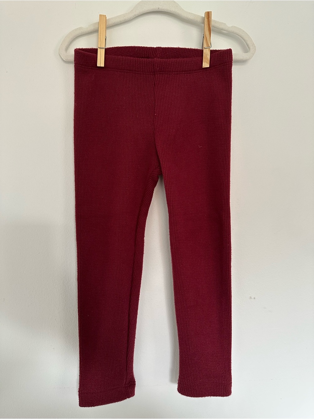 Burgundy Waffle Knit Pants - 3T